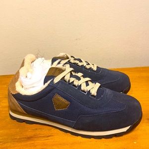 Men's Navy / Hickory BearPaw Mogul Low Top Lace Up Sneakers sz 10 Wool Blend